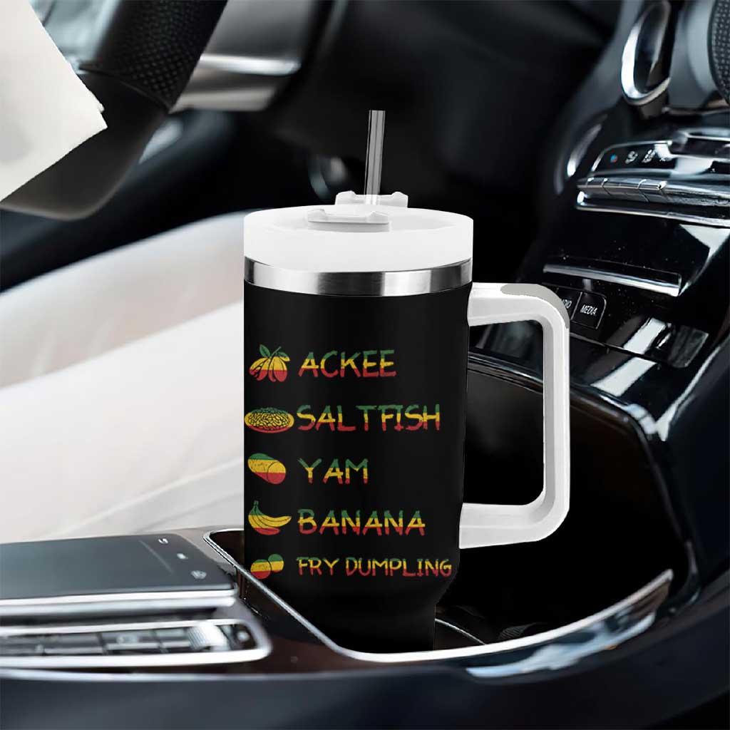 Jamaican National Dish Tumbler With Handle Ackee Saltfish Yardie Jamaican Culture Pride Apparel - Wonder Print Shop