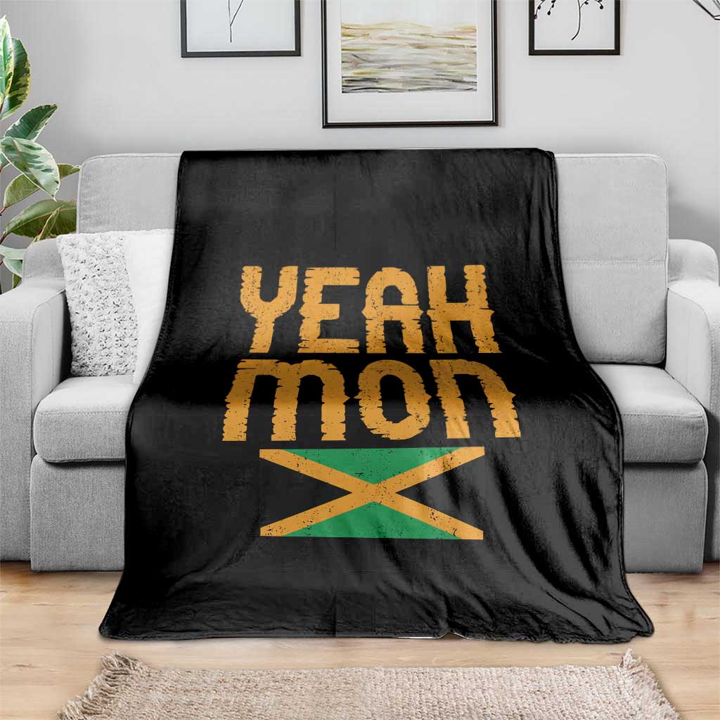 Yeah Mon Jamaican Pride Throw Blanket Jamaican Vacation Jamaica Reggae Roots - Wonder Print Shop
