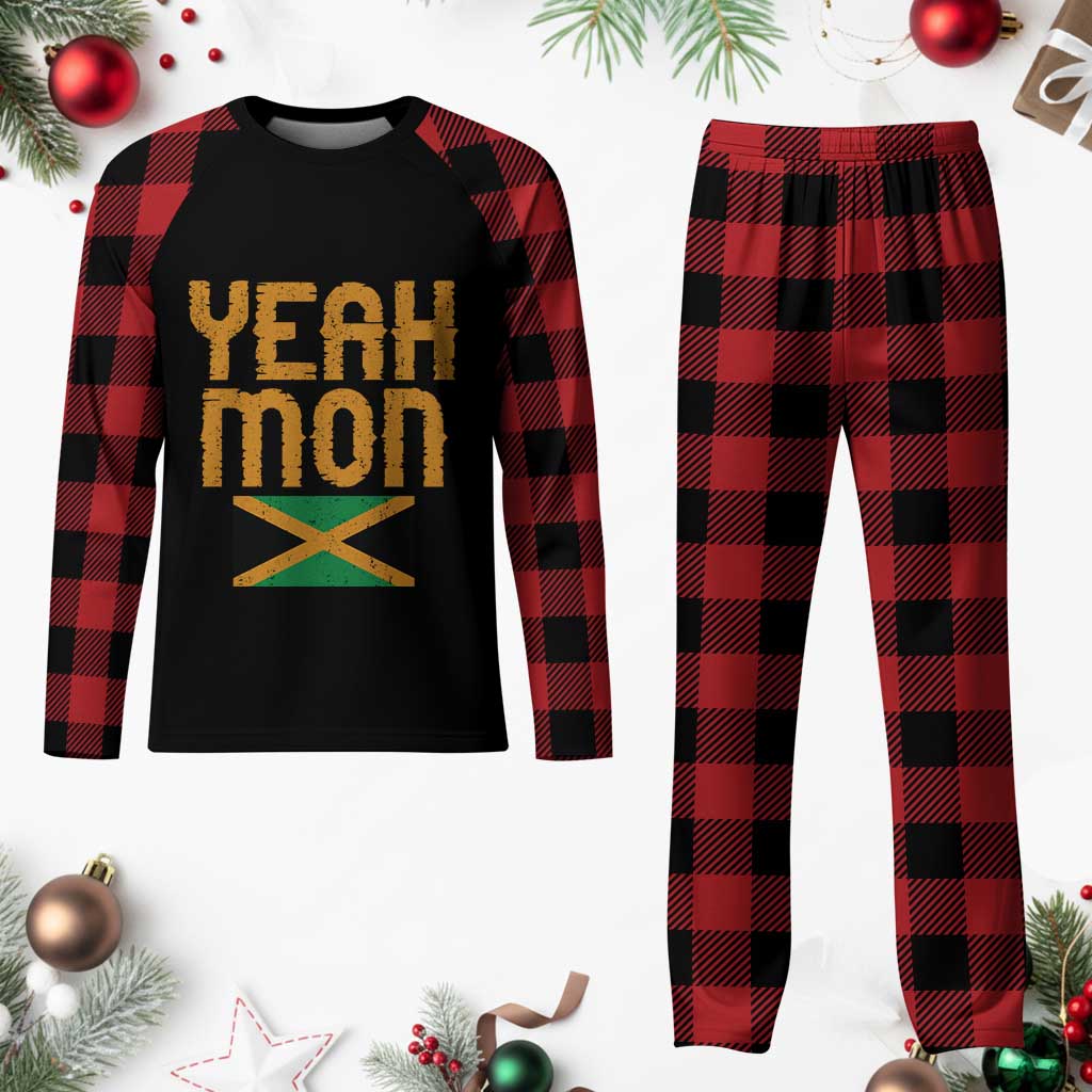 Yeah Mon Jamaican Pride Plaid Pajama Set Jamaican Vacation Jamaica Reggae Roots - Wonder Print Shop