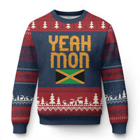 Yeah Mon Jamaican Pride Ugly Christmas Sweater Jamaican Vacation Jamaica Reggae Roots - Wonder Print Shop