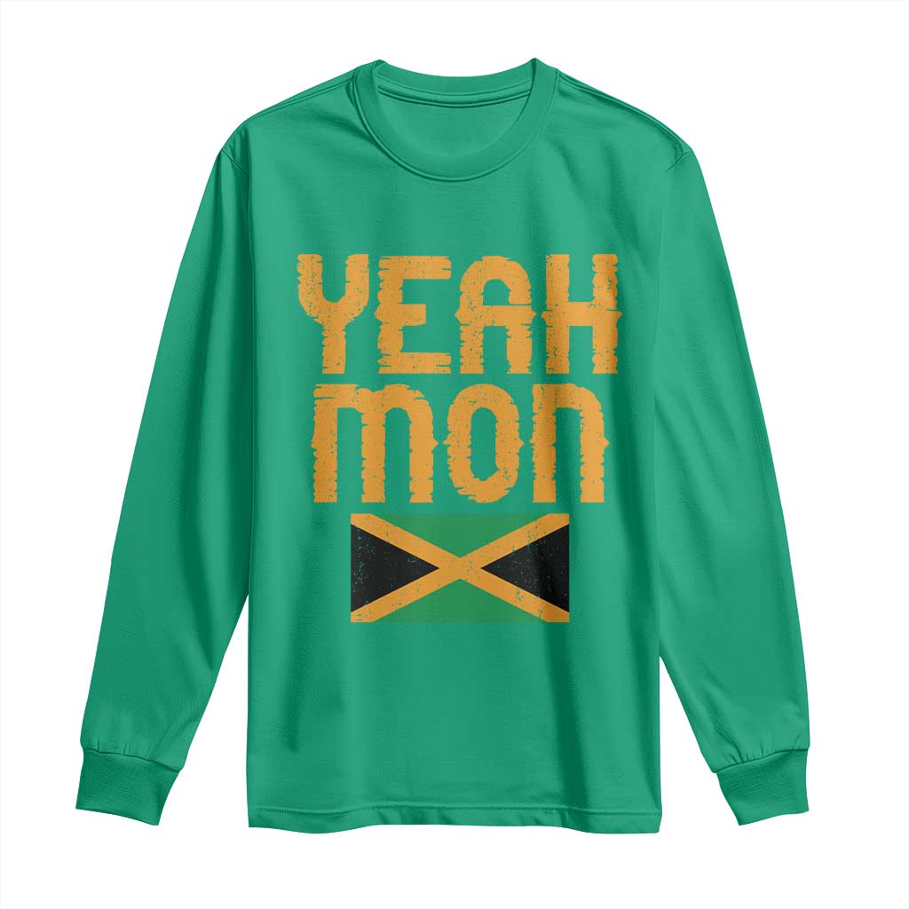 Yeah Mon Jamaican Pride Long Sleeve Shirt Jamaican Vacation Jamaica Reggae Roots - Wonder Print Shop