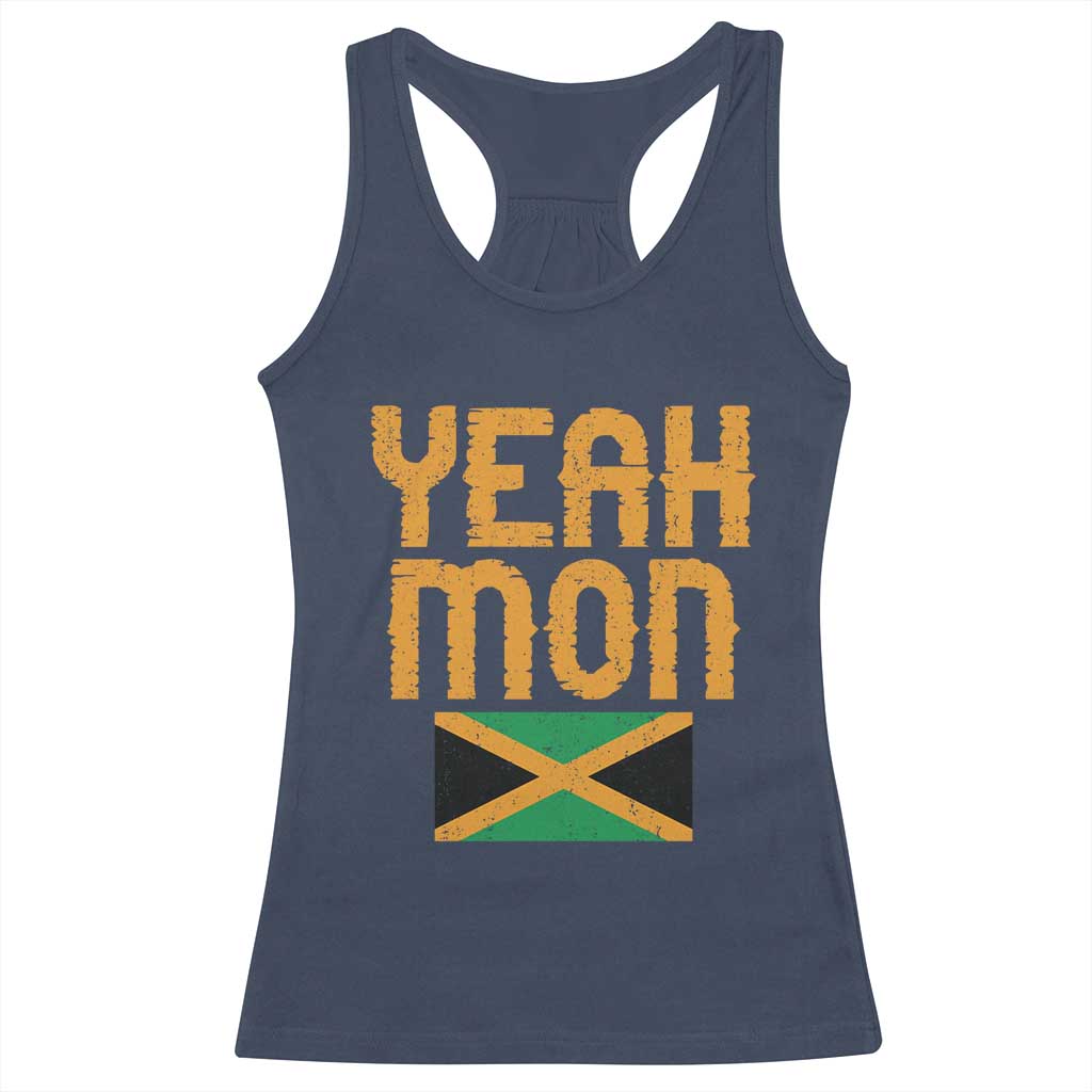 Yeah Mon Jamaican Pride Racerback Tank Top Jamaican Vacation Jamaica Reggae Roots - Wonder Print Shop