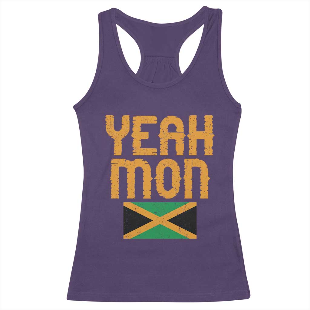 Yeah Mon Jamaican Pride Racerback Tank Top Jamaican Vacation Jamaica Reggae Roots - Wonder Print Shop