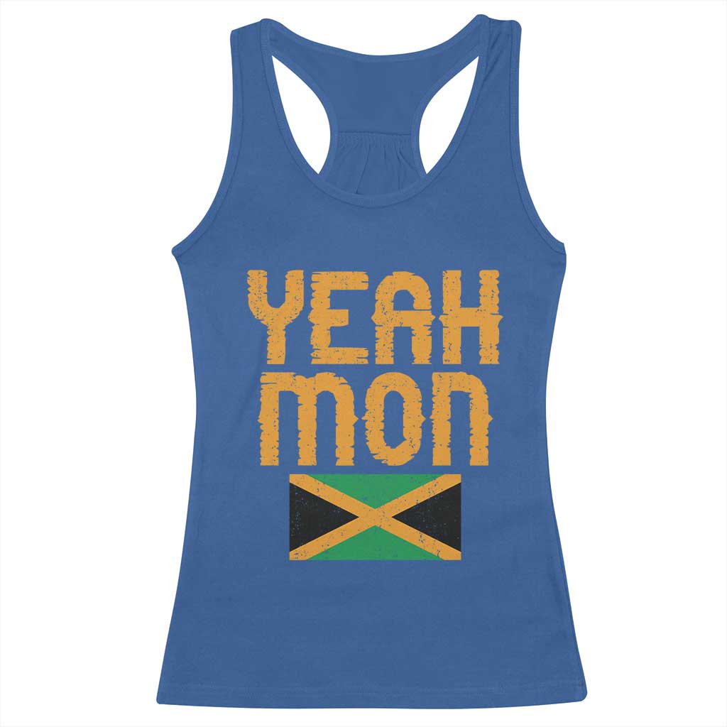 Yeah Mon Jamaican Pride Racerback Tank Top Jamaican Vacation Jamaica Reggae Roots - Wonder Print Shop