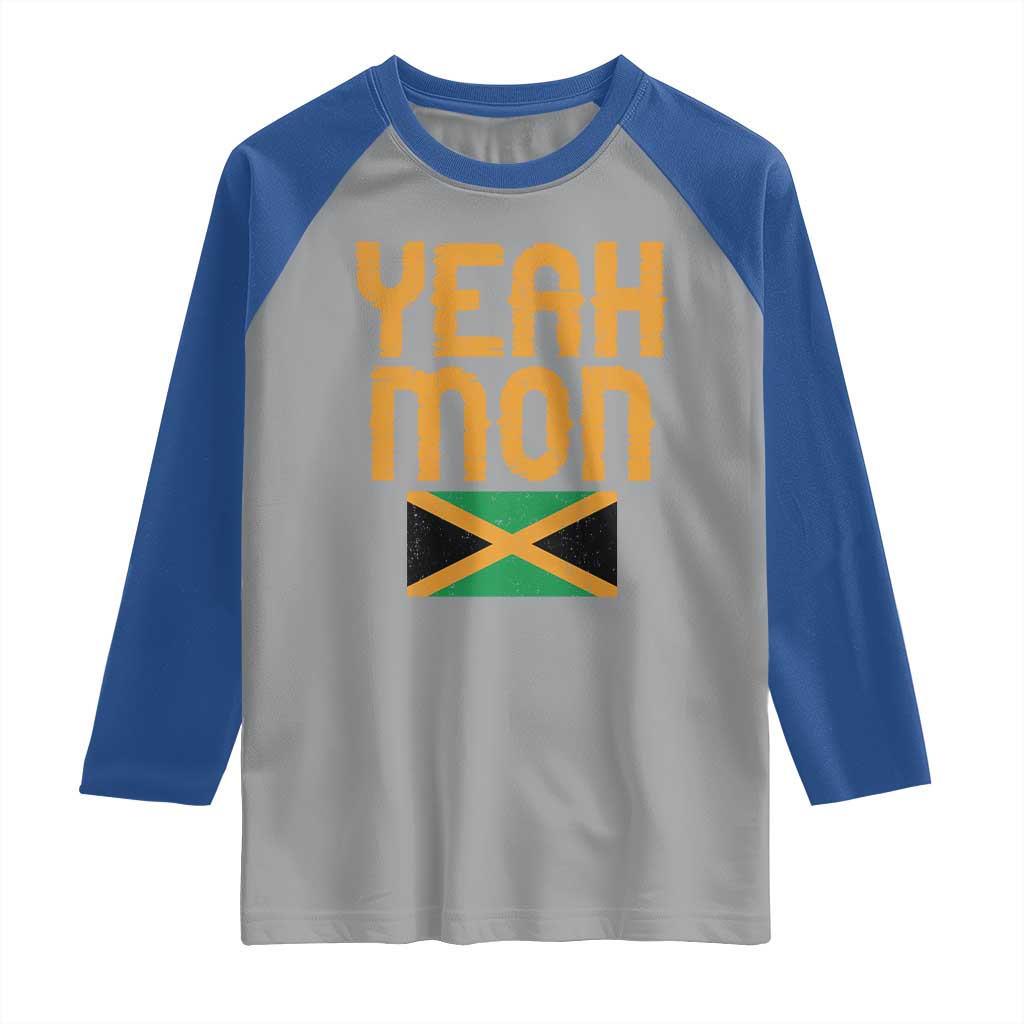 Yeah Mon Jamaican Pride Raglan Shirt Jamaican Vacation Jamaica Reggae Roots - Wonder Print Shop