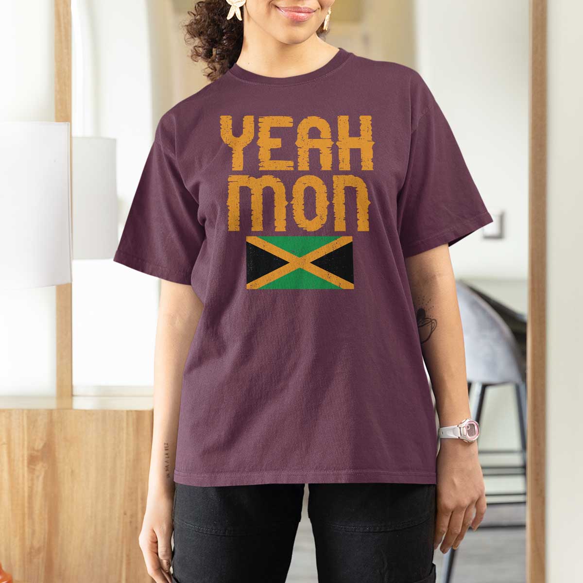 Yeah Mon Jamaican Pride T Shirt For Women Jamaican Vacation Jamaica Reggae Roots - Wonder Print Shop