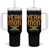 Yeah Mon Jamaican Pride Tumbler With Handle Jamaican Vacation Jamaica Reggae Roots - Wonder Print Shop