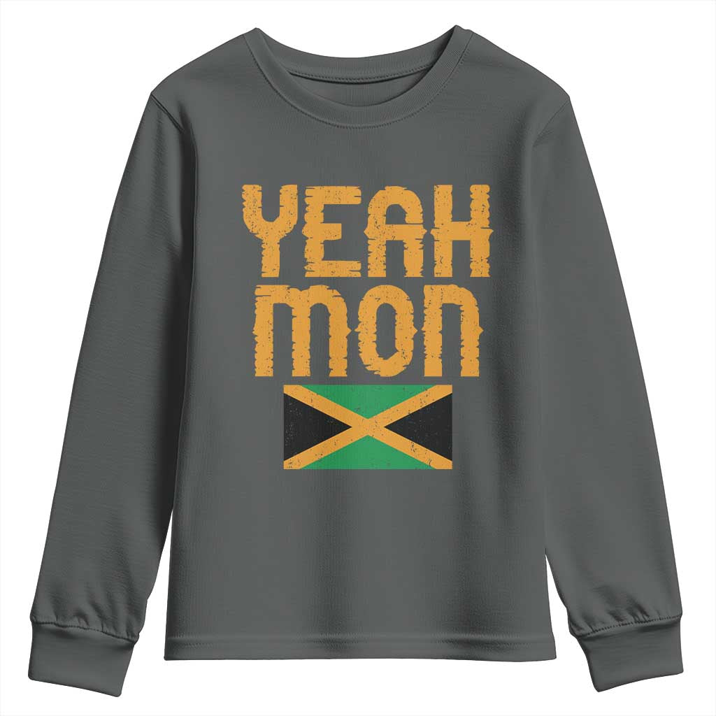 Yeah Mon Jamaican Pride Youth Sweatshirt Jamaican Vacation Jamaica Reggae Roots - Wonder Print Shop