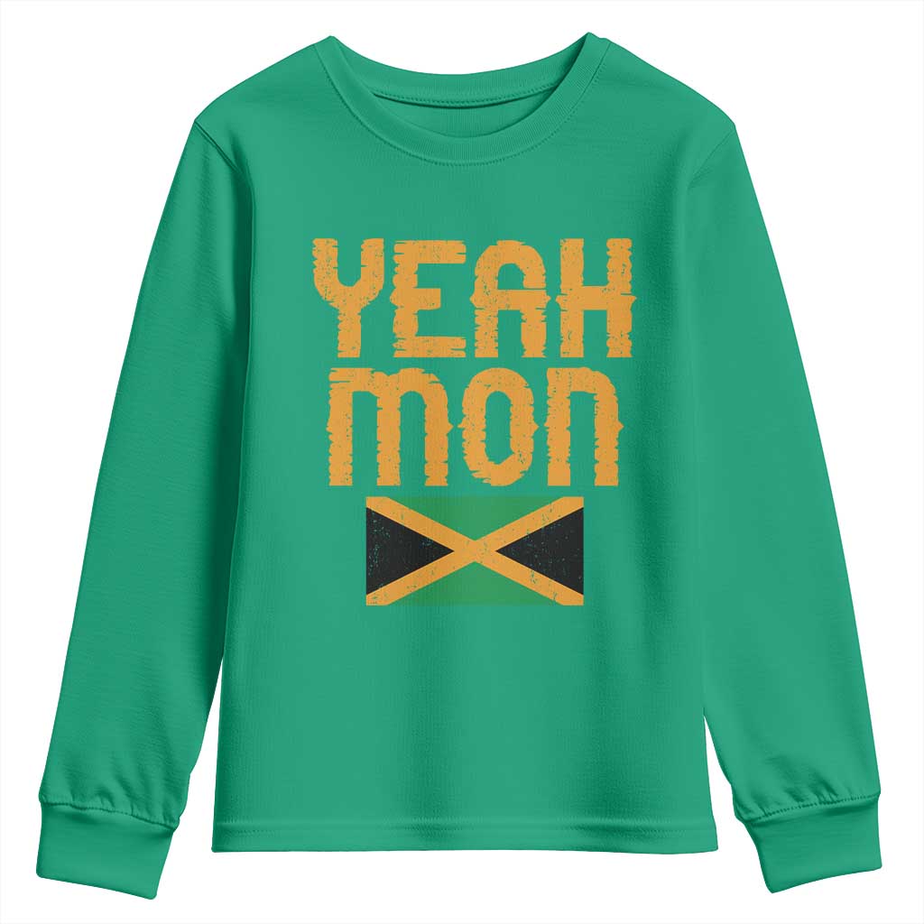 Yeah Mon Jamaican Pride Youth Sweatshirt Jamaican Vacation Jamaica Reggae Roots - Wonder Print Shop