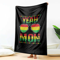 Yeah Mon Jamaican Pride Throw Blanket Jamaican Vacation Jamaica Reggae Sunglasses - Wonder Print Shop