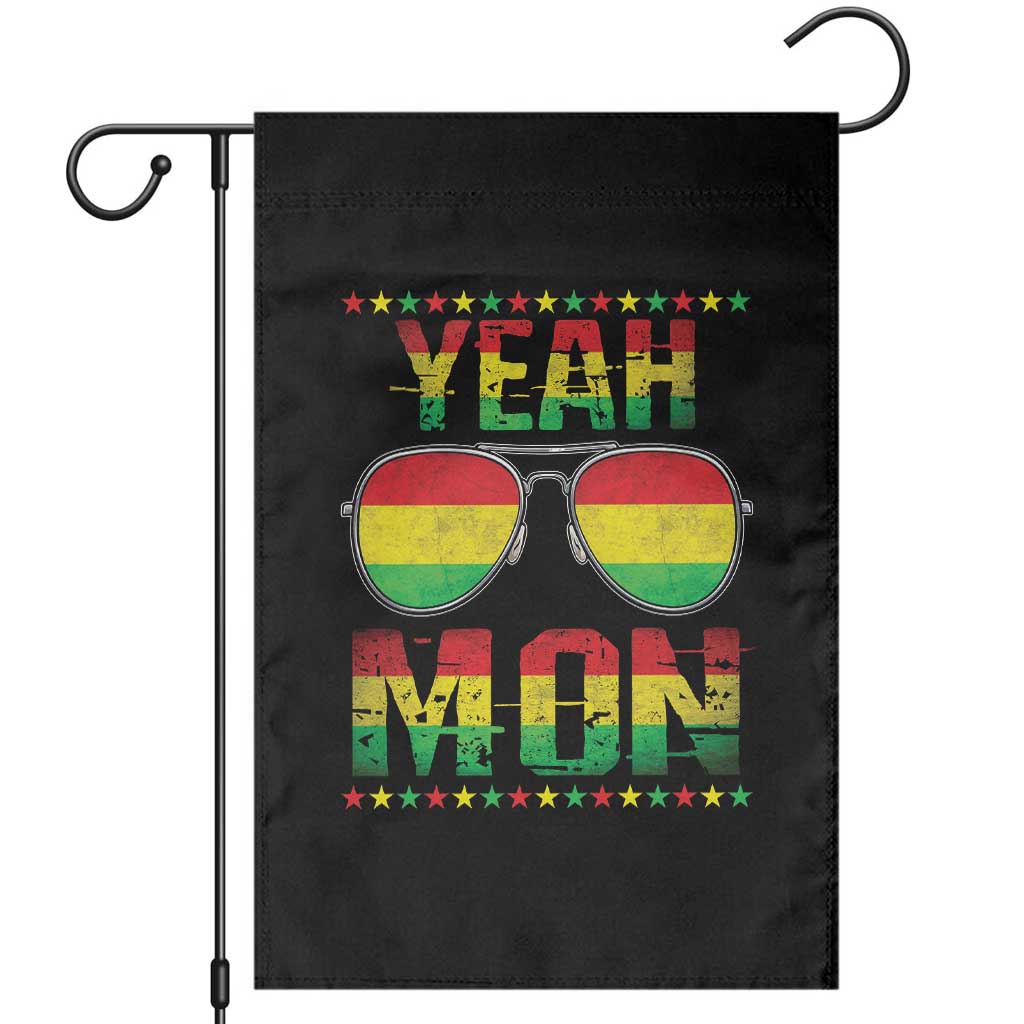 Yeah Mon Jamaican Pride Garden Flag Jamaican Vacation Jamaica Reggae Sunglasses - Wonder Print Shop
