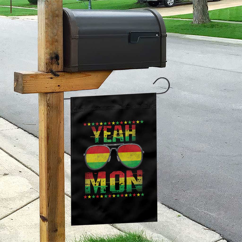 Yeah Mon Jamaican Pride Garden Flag Jamaican Vacation Jamaica Reggae Sunglasses - Wonder Print Shop