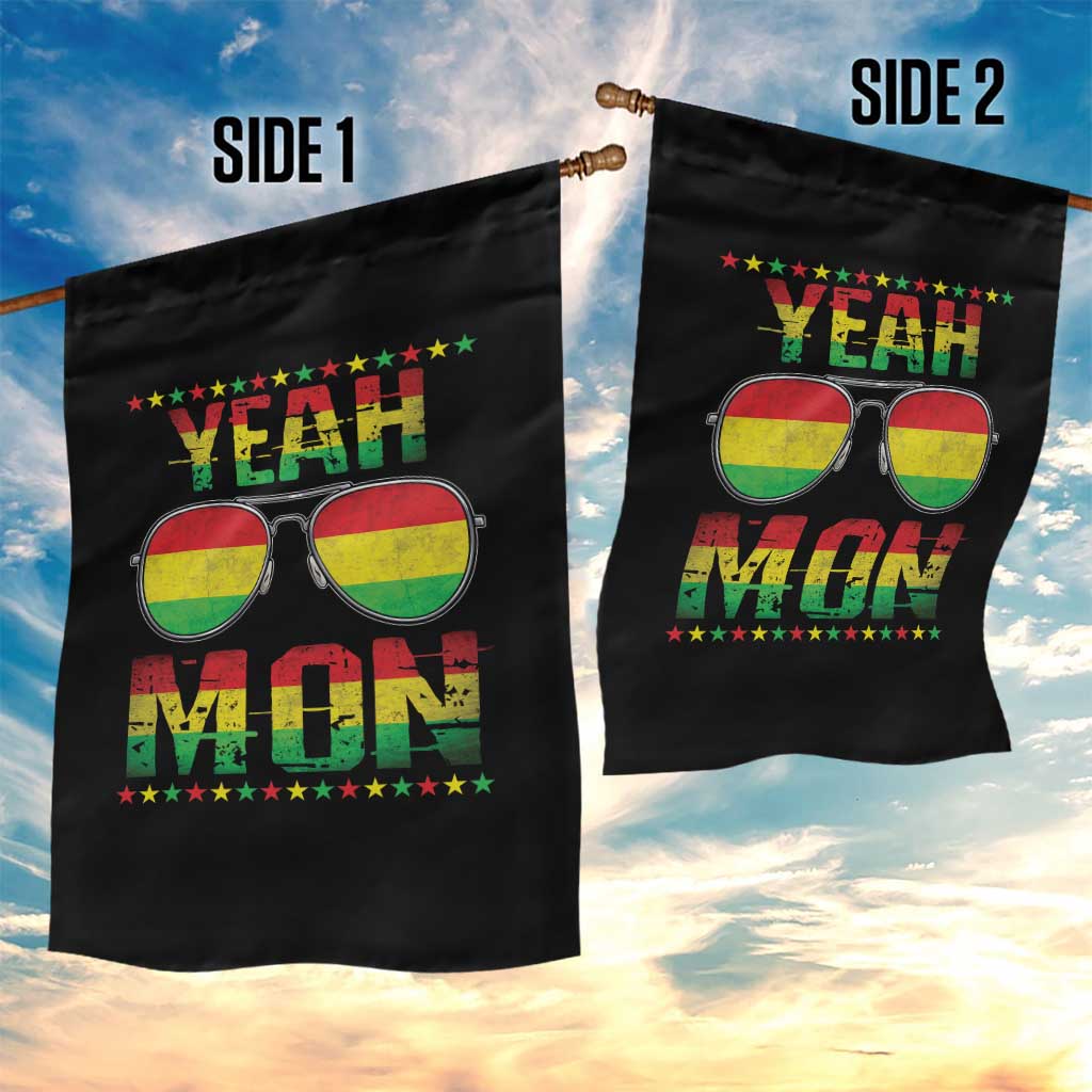Yeah Mon Jamaican Pride Garden Flag Jamaican Vacation Jamaica Reggae Sunglasses - Wonder Print Shop