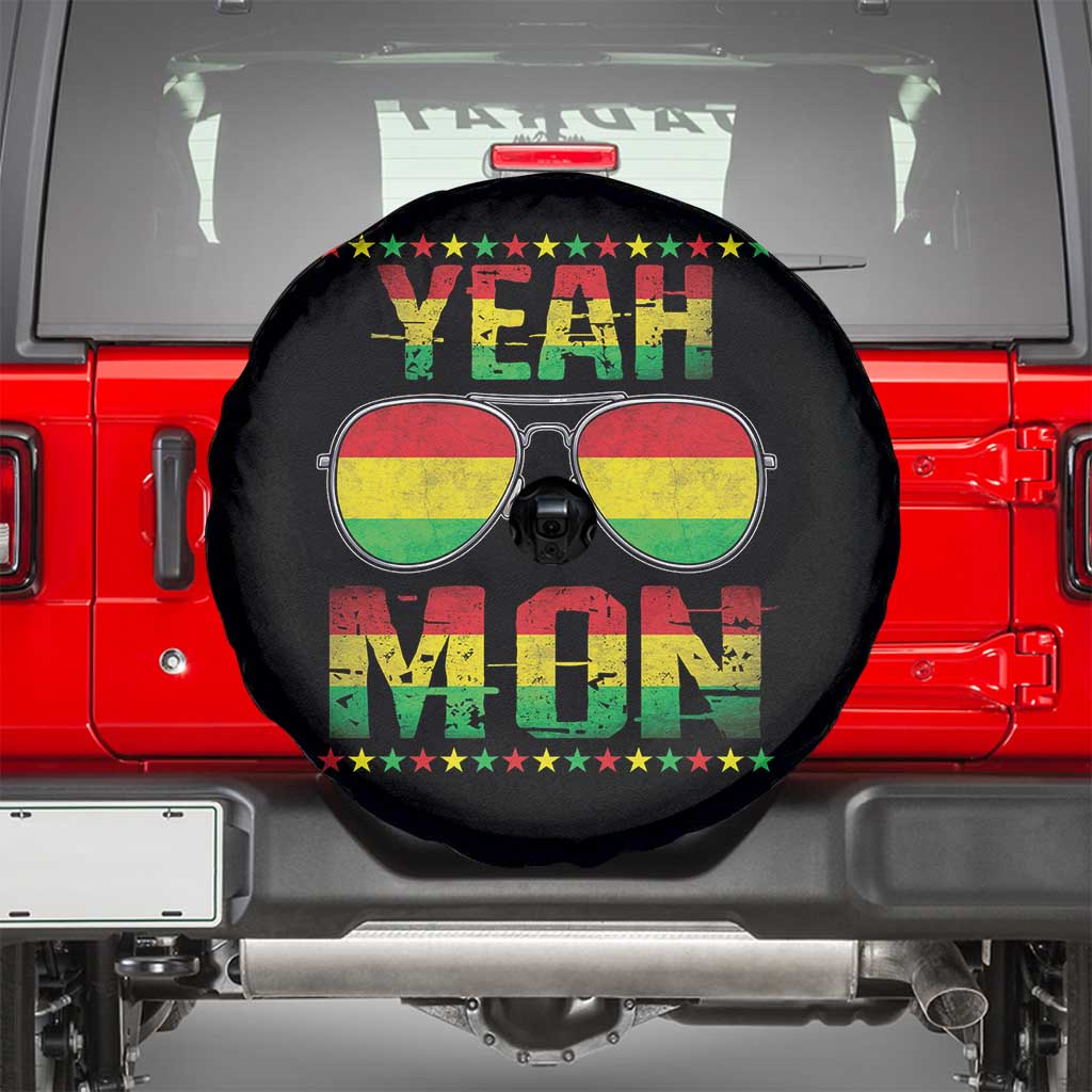 Yeah Mon Jamaican Pride Spare Tire Cover Jamaican Vacation Jamaica Reggae Sunglasses - Wonder Print Shop