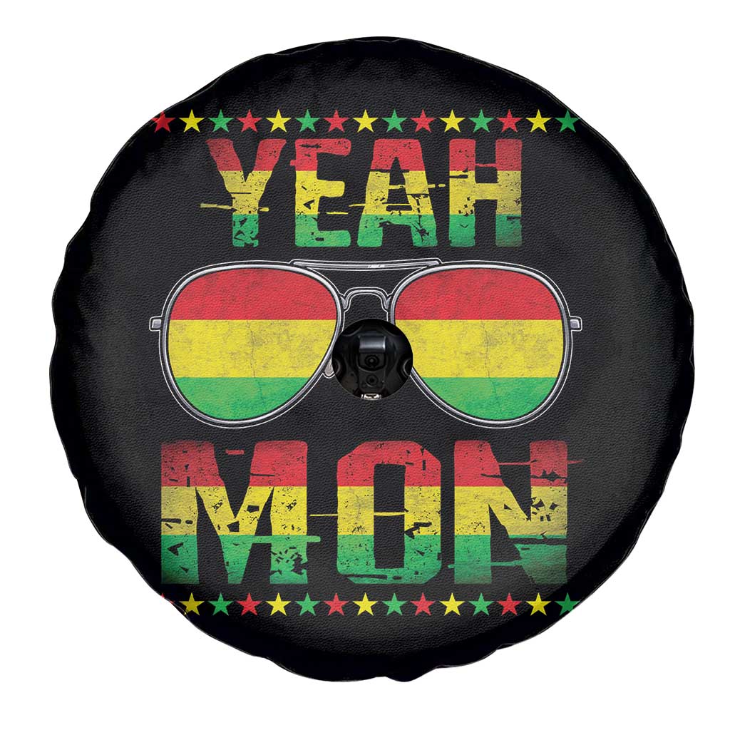 Yeah Mon Jamaican Pride Spare Tire Cover Jamaican Vacation Jamaica Reggae Sunglasses - Wonder Print Shop