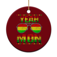 Yeah Mon Jamaican Pride Ceramic Ornament Jamaican Vacation Jamaica Reggae Sunglasses - Wonder Print Shop