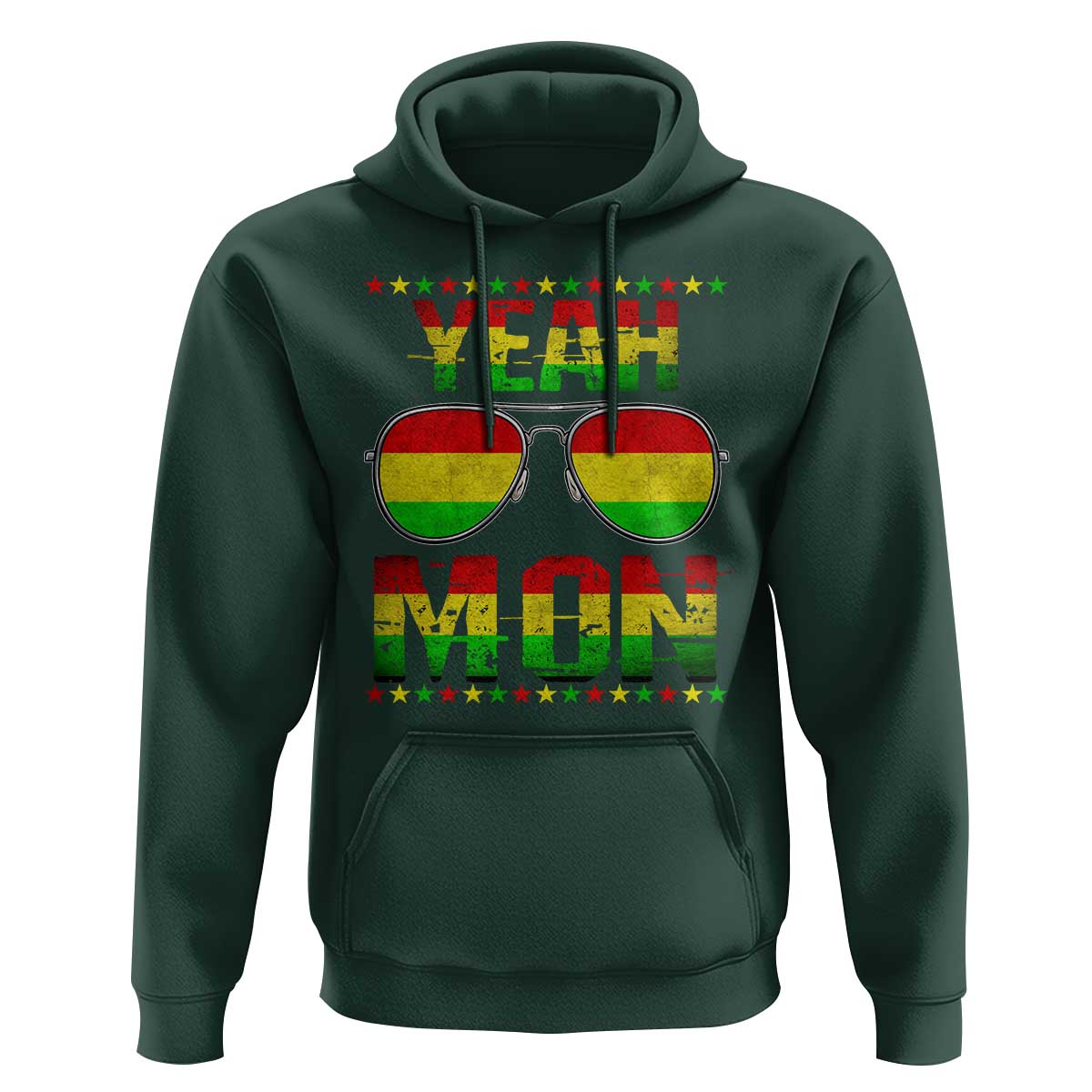 Yeah Mon Jamaican Pride Hoodie Jamaican Vacation Jamaica Reggae Sunglasses - Wonder Print Shop