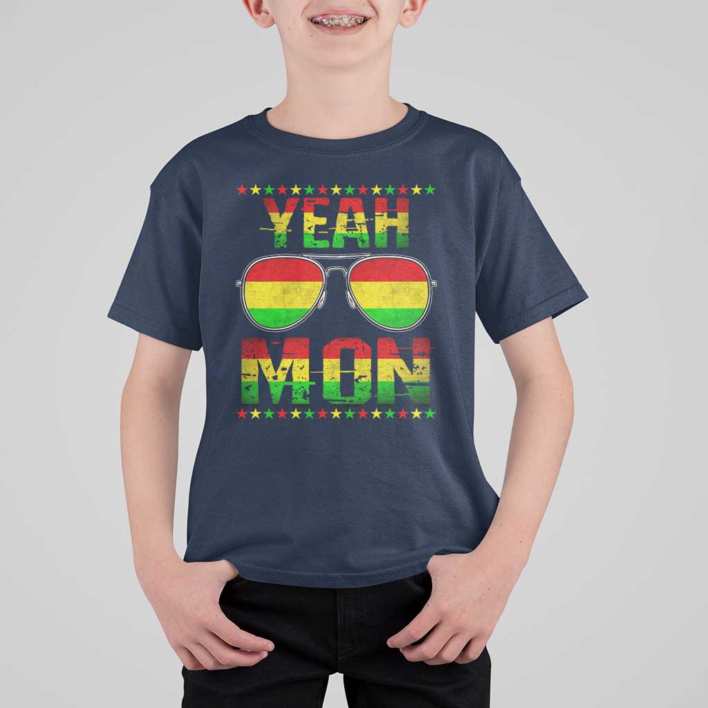 Yeah Mon Jamaican Pride T Shirt For Kid Jamaican Vacation Jamaica Reggae Sunglasses - Wonder Print Shop