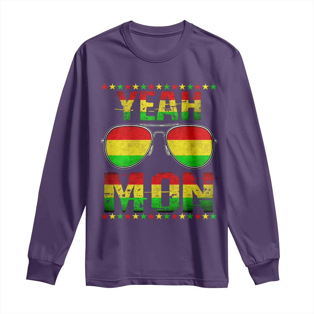 Yeah Mon Jamaican Pride Long Sleeve Shirt Jamaican Vacation Jamaica Reggae Sunglasses - Wonder Print Shop