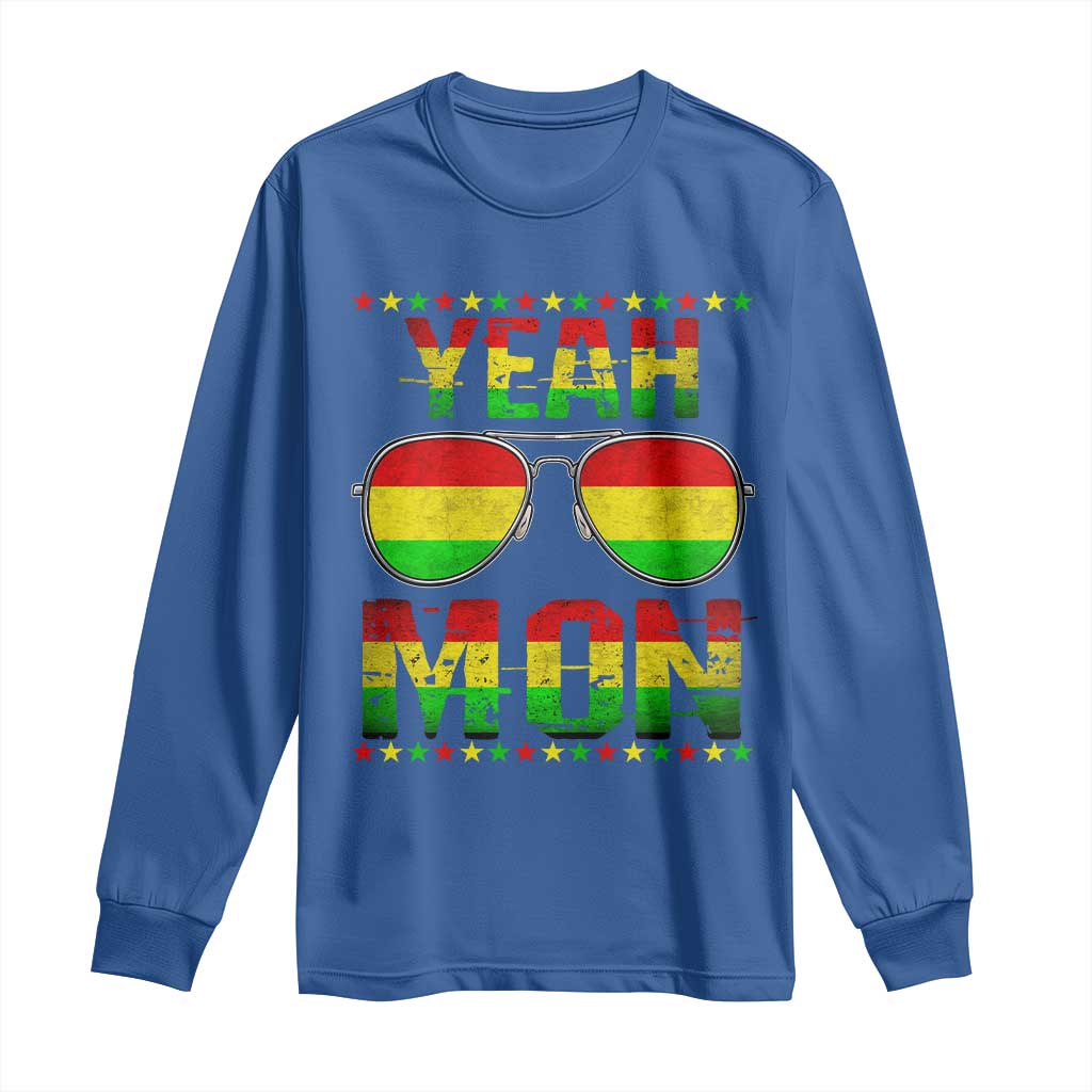 Yeah Mon Jamaican Pride Long Sleeve Shirt Jamaican Vacation Jamaica Reggae Sunglasses - Wonder Print Shop