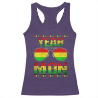 Yeah Mon Jamaican Pride Racerback Tank Top Jamaican Vacation Jamaica Reggae Sunglasses - Wonder Print Shop
