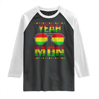 Yeah Mon Jamaican Pride Raglan Shirt Jamaican Vacation Jamaica Reggae Sunglasses - Wonder Print Shop