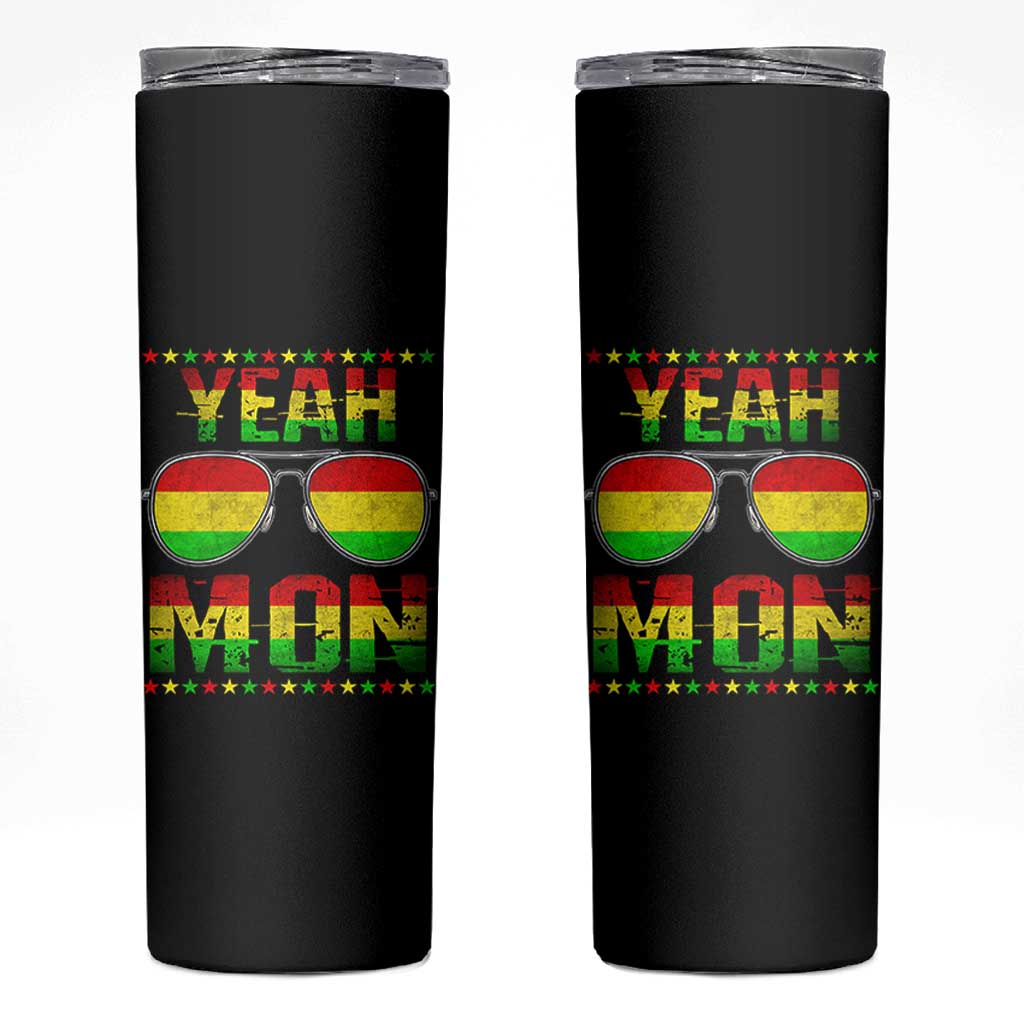 Yeah Mon Jamaican Pride Skinny Tumbler Jamaican Vacation Jamaica Reggae Sunglasses - Wonder Print Shop