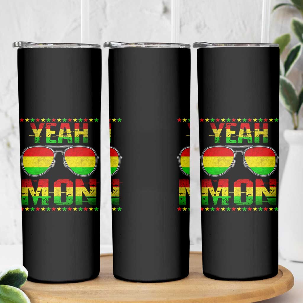 Yeah Mon Jamaican Pride Skinny Tumbler Jamaican Vacation Jamaica Reggae Sunglasses - Wonder Print Shop