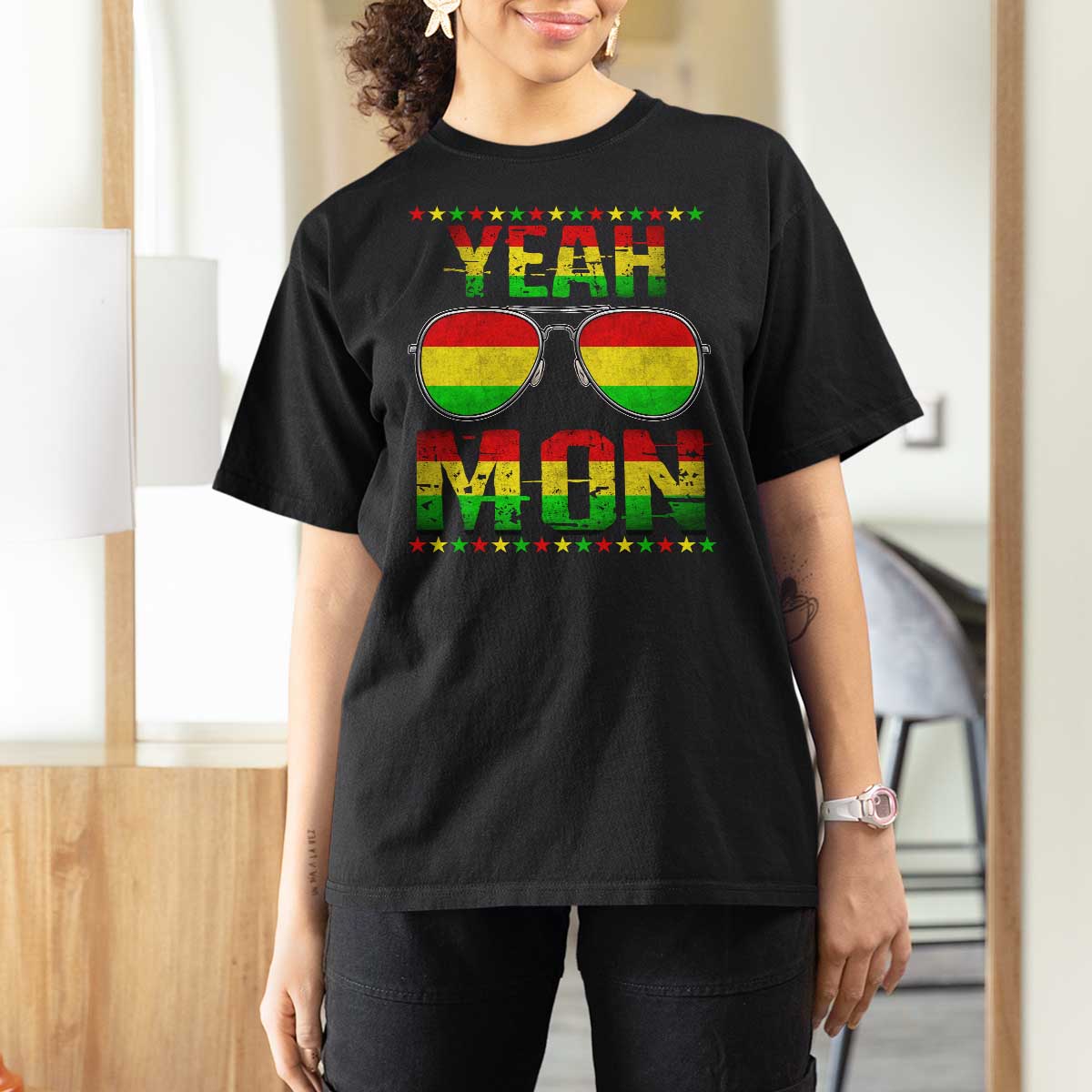 Yeah Mon Jamaican Pride T Shirt For Women Jamaican Vacation Jamaica Reggae Sunglasses - Wonder Print Shop