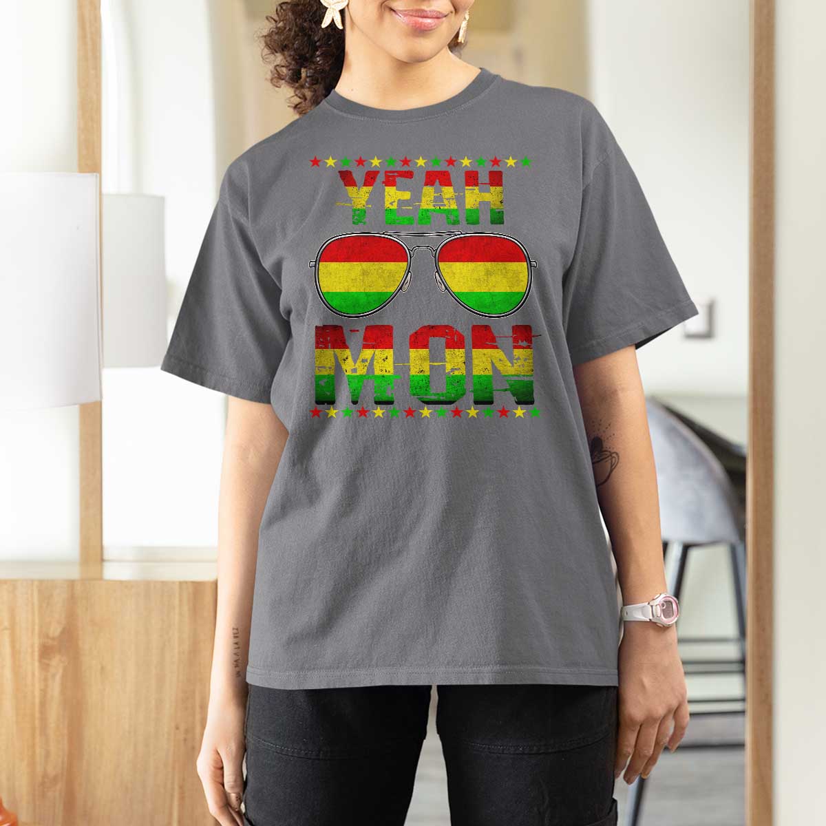 Yeah Mon Jamaican Pride T Shirt For Women Jamaican Vacation Jamaica Reggae Sunglasses - Wonder Print Shop