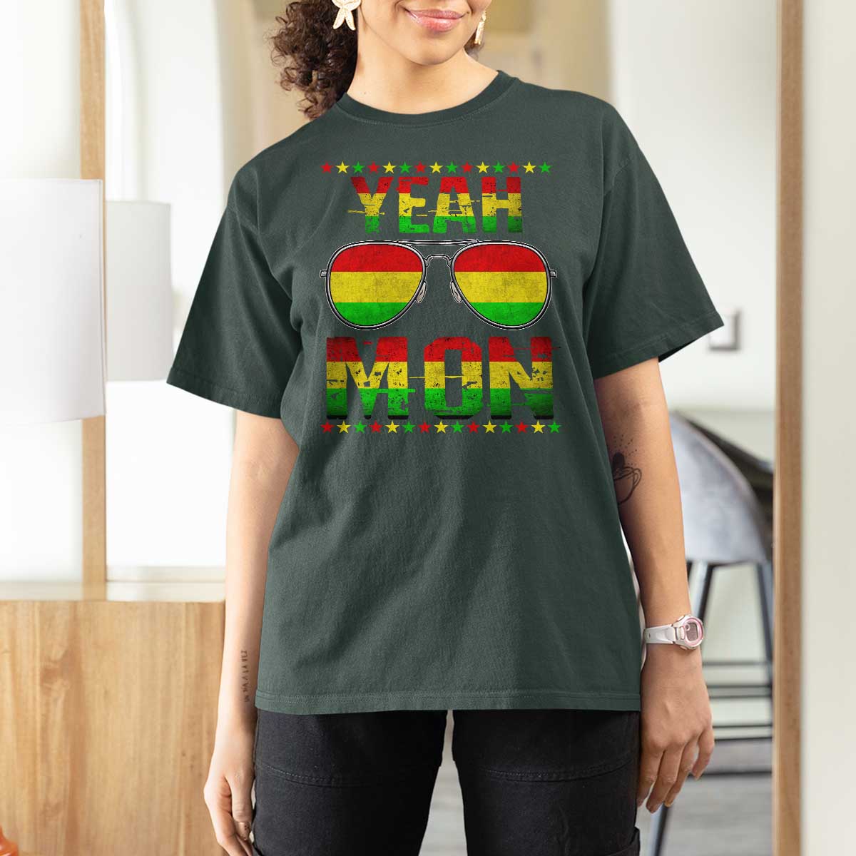 Yeah Mon Jamaican Pride T Shirt For Women Jamaican Vacation Jamaica Reggae Sunglasses - Wonder Print Shop
