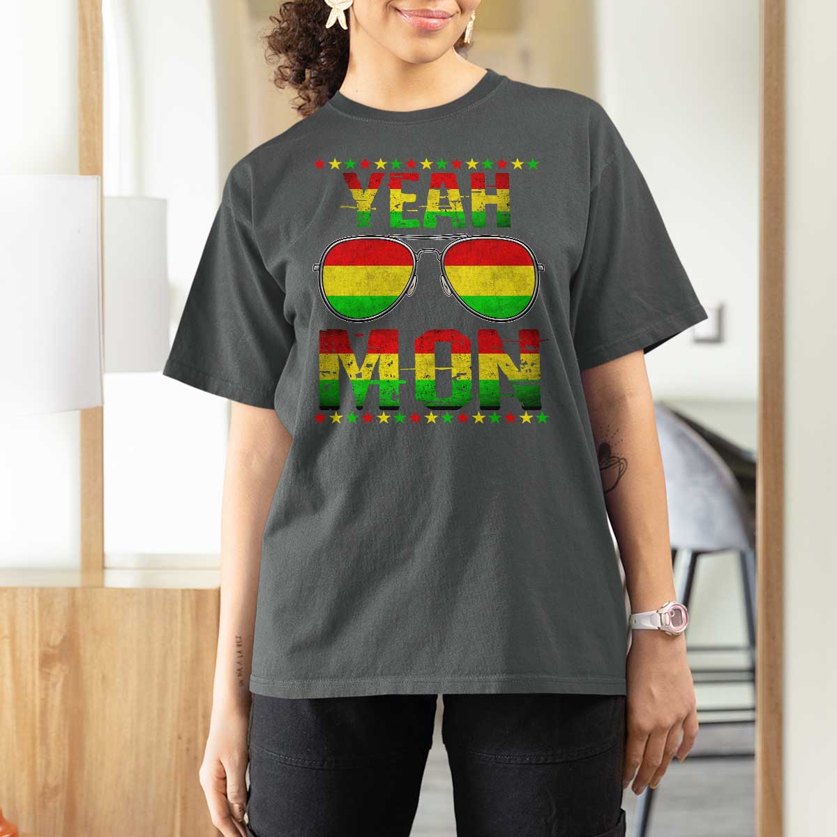 Yeah Mon Jamaican Pride T Shirt For Women Jamaican Vacation Jamaica Reggae Sunglasses - Wonder Print Shop