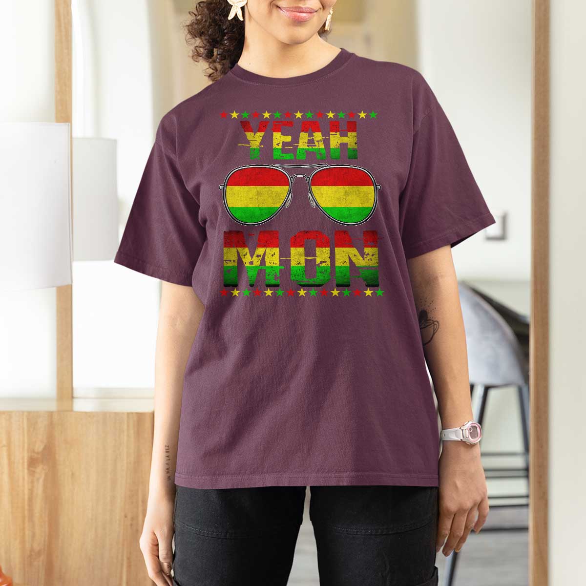 Yeah Mon Jamaican Pride T Shirt For Women Jamaican Vacation Jamaica Reggae Sunglasses - Wonder Print Shop