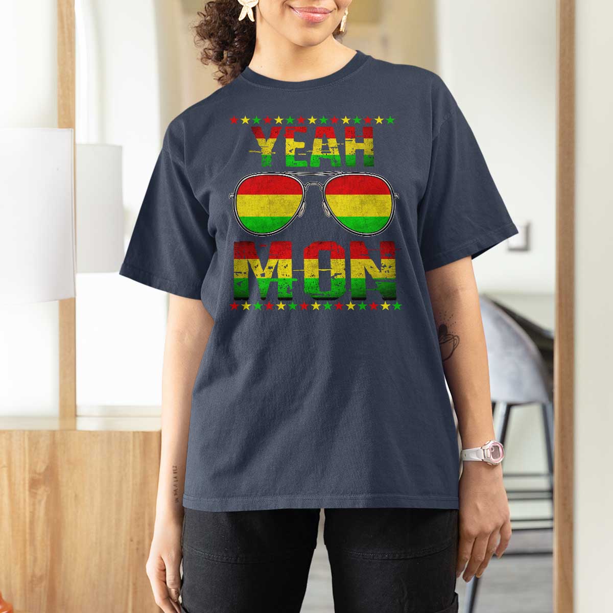Yeah Mon Jamaican Pride T Shirt For Women Jamaican Vacation Jamaica Reggae Sunglasses - Wonder Print Shop