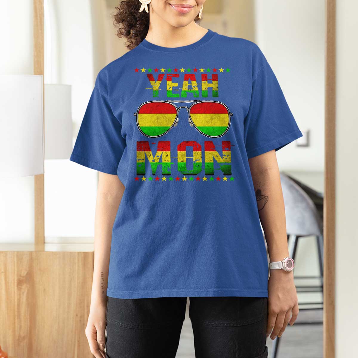 Yeah Mon Jamaican Pride T Shirt For Women Jamaican Vacation Jamaica Reggae Sunglasses - Wonder Print Shop