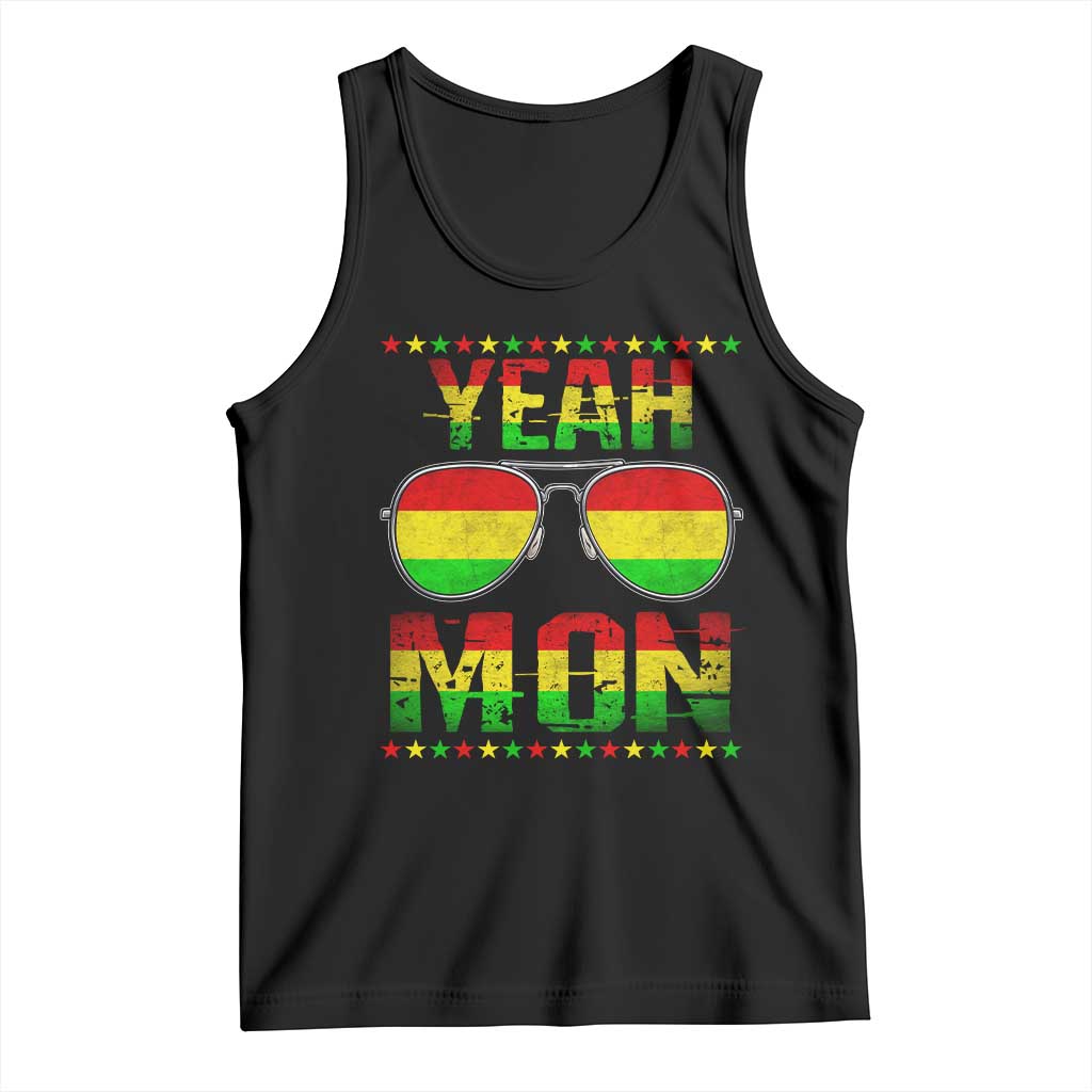Yeah Mon Jamaican Pride Tank Top Jamaican Vacation Jamaica Reggae Sunglasses - Wonder Print Shop