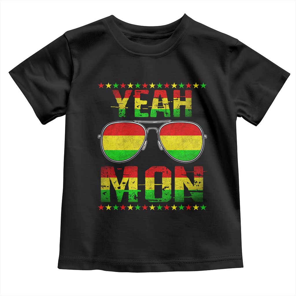 Yeah Mon Jamaican Pride Toddler T Shirt Jamaican Vacation Jamaica Reggae Sunglasses - Wonder Print Shop
