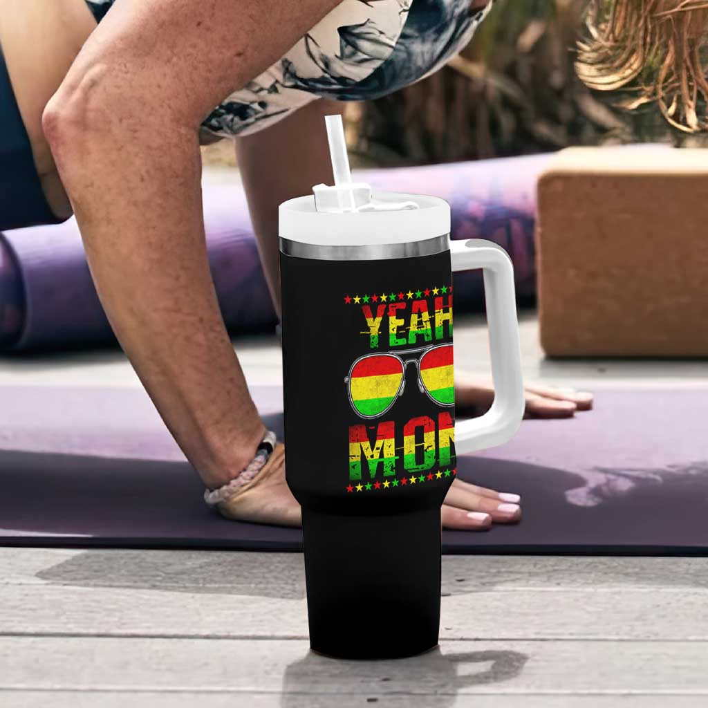 Yeah Mon Jamaican Pride Tumbler With Handle Jamaican Vacation Jamaica Reggae Sunglasses - Wonder Print Shop