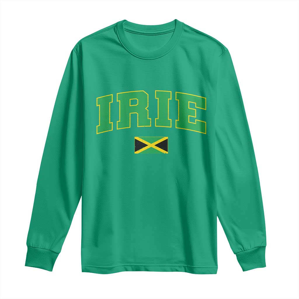Irie Jamaican Rasta Long Sleeve Shirt Funny Jamaica Jamaican Flag Rasta Reggae Roots - Wonder Print Shop