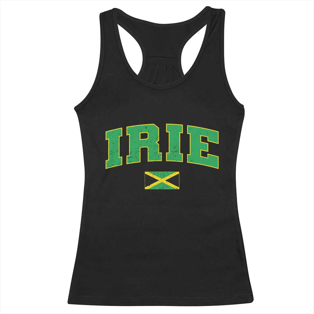Irie Jamaican Rasta Racerback Tank Top Funny Jamaica Jamaican Flag Rasta Reggae Roots - Wonder Print Shop