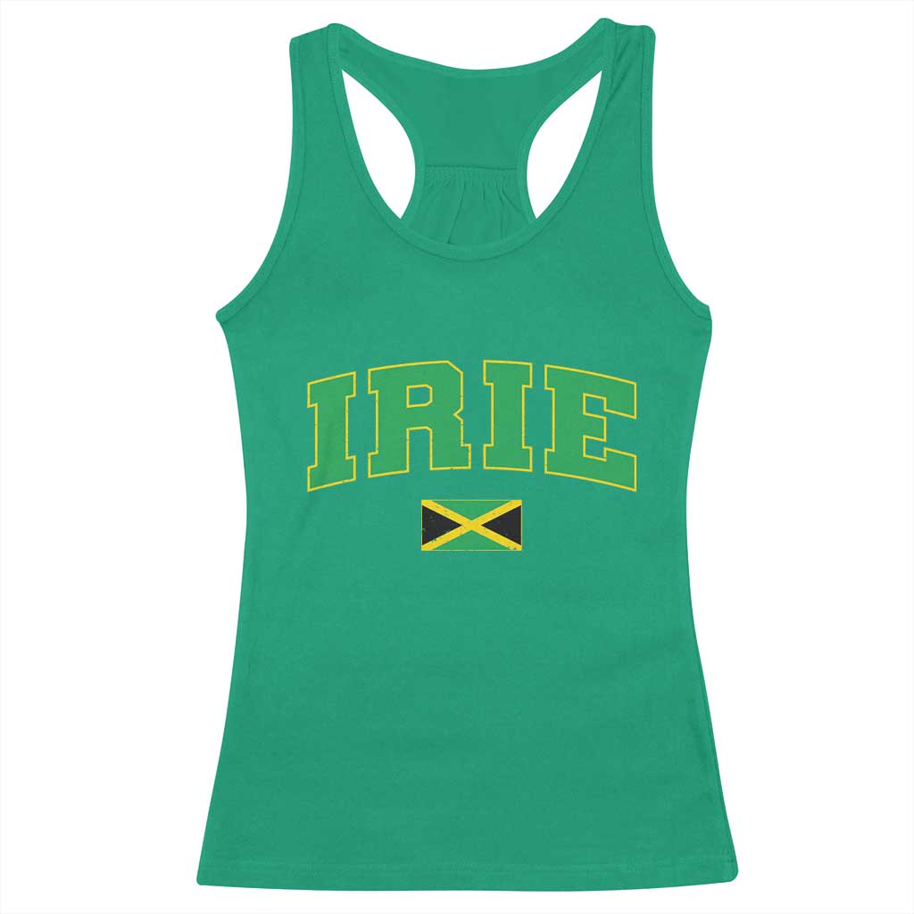 Irie Jamaican Rasta Racerback Tank Top Funny Jamaica Jamaican Flag Rasta Reggae Roots - Wonder Print Shop