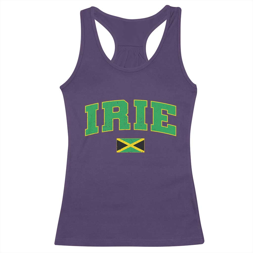 Irie Jamaican Rasta Racerback Tank Top Funny Jamaica Jamaican Flag Rasta Reggae Roots - Wonder Print Shop