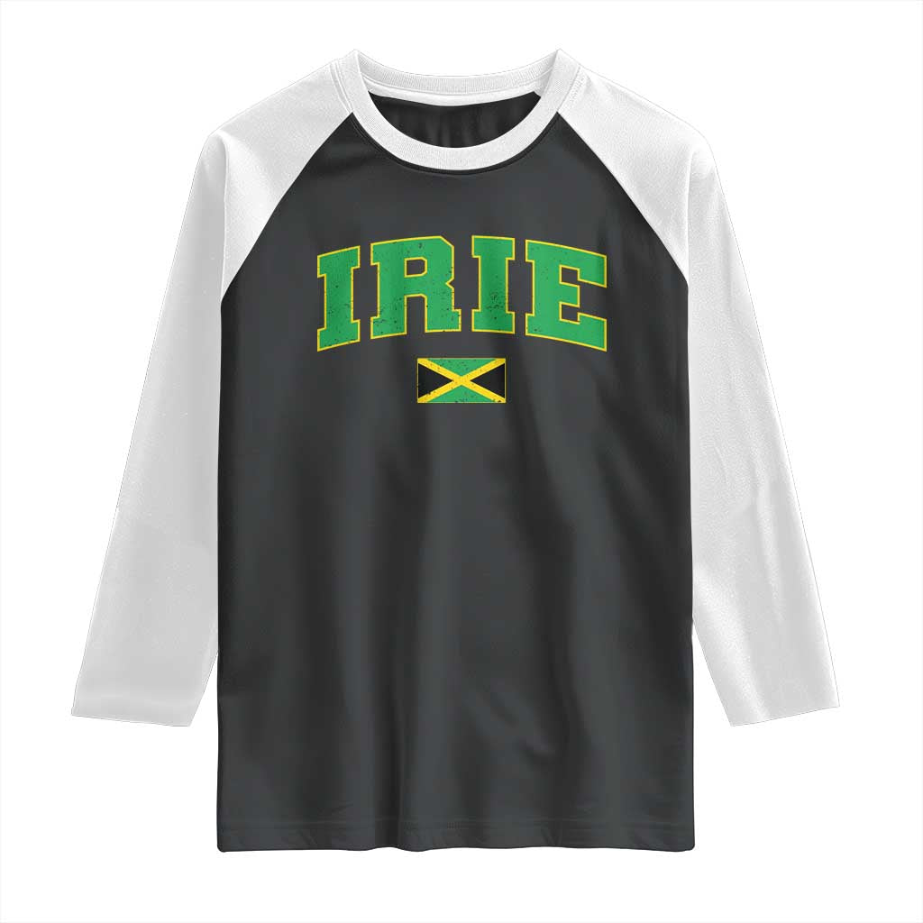 Irie Jamaican Rasta Raglan Shirt Funny Jamaica Jamaican Flag Rasta Reggae Roots - Wonder Print Shop
