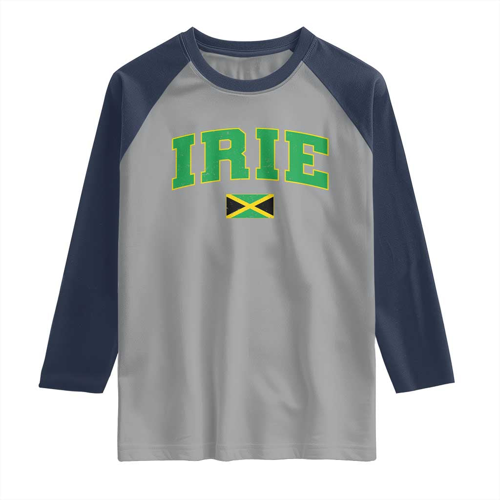 Irie Jamaican Rasta Raglan Shirt Funny Jamaica Jamaican Flag Rasta Reggae Roots - Wonder Print Shop