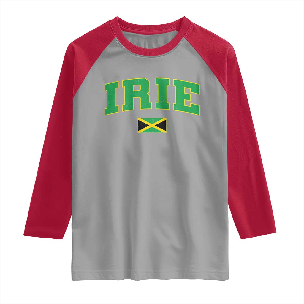 Irie Jamaican Rasta Raglan Shirt Funny Jamaica Jamaican Flag Rasta Reggae Roots - Wonder Print Shop