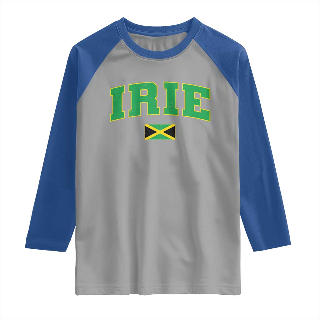 Irie Jamaican Rasta Raglan Shirt Funny Jamaica Jamaican Flag Rasta Reggae Roots - Wonder Print Shop