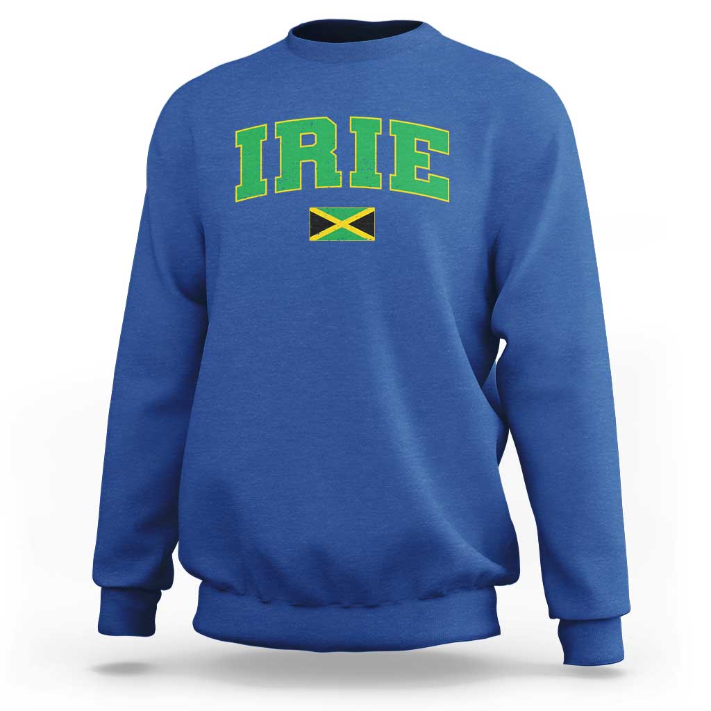 Irie Jamaican Rasta Sweatshirt Funny Jamaica Jamaican Flag Rasta Reggae Roots - Wonder Print Shop