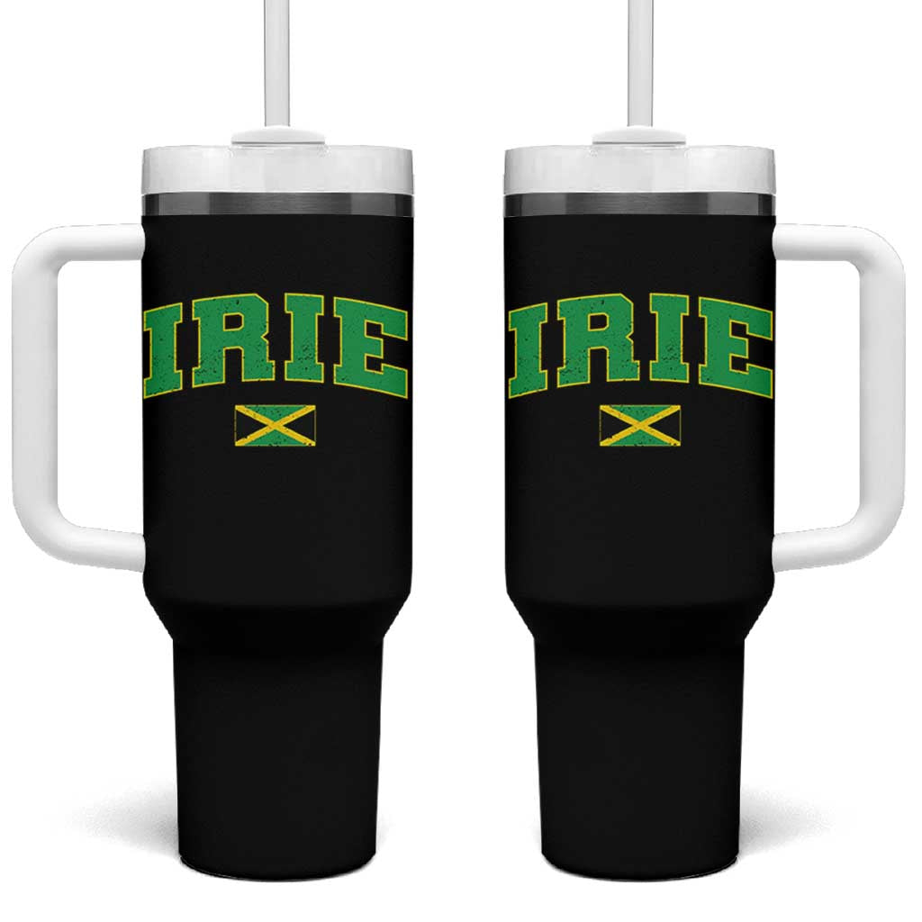 Irie Jamaican Rasta Tumbler With Handle Funny Jamaica Jamaican Flag Rasta Reggae Roots - Wonder Print Shop