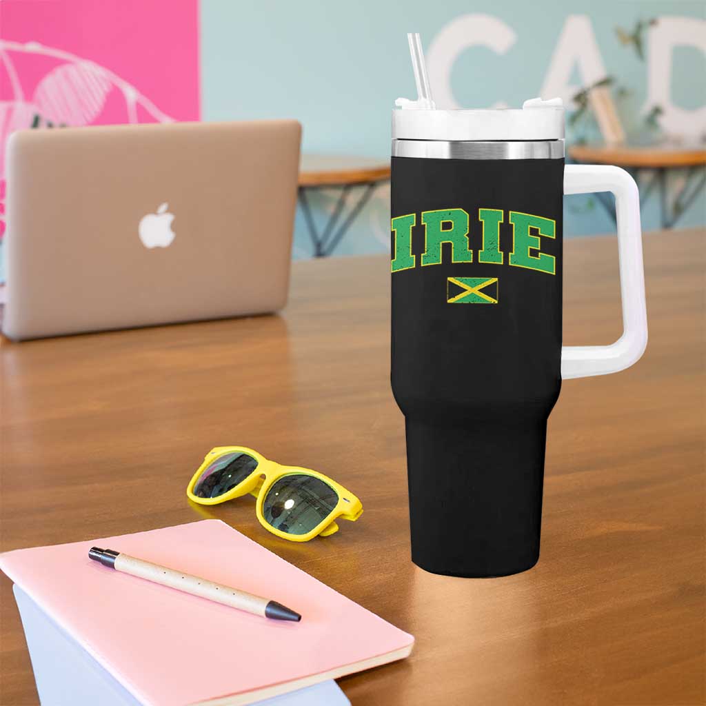 Irie Jamaican Rasta Tumbler With Handle Funny Jamaica Jamaican Flag Rasta Reggae Roots - Wonder Print Shop