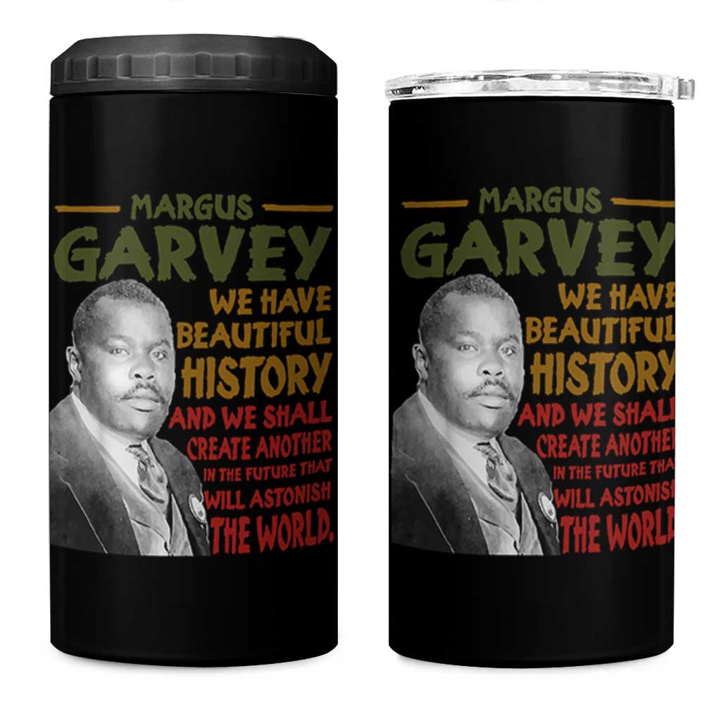 Marcus Garvey Quote 4 in 1 Can Cooler Tumbler Black History Month - Wonder Print Shop